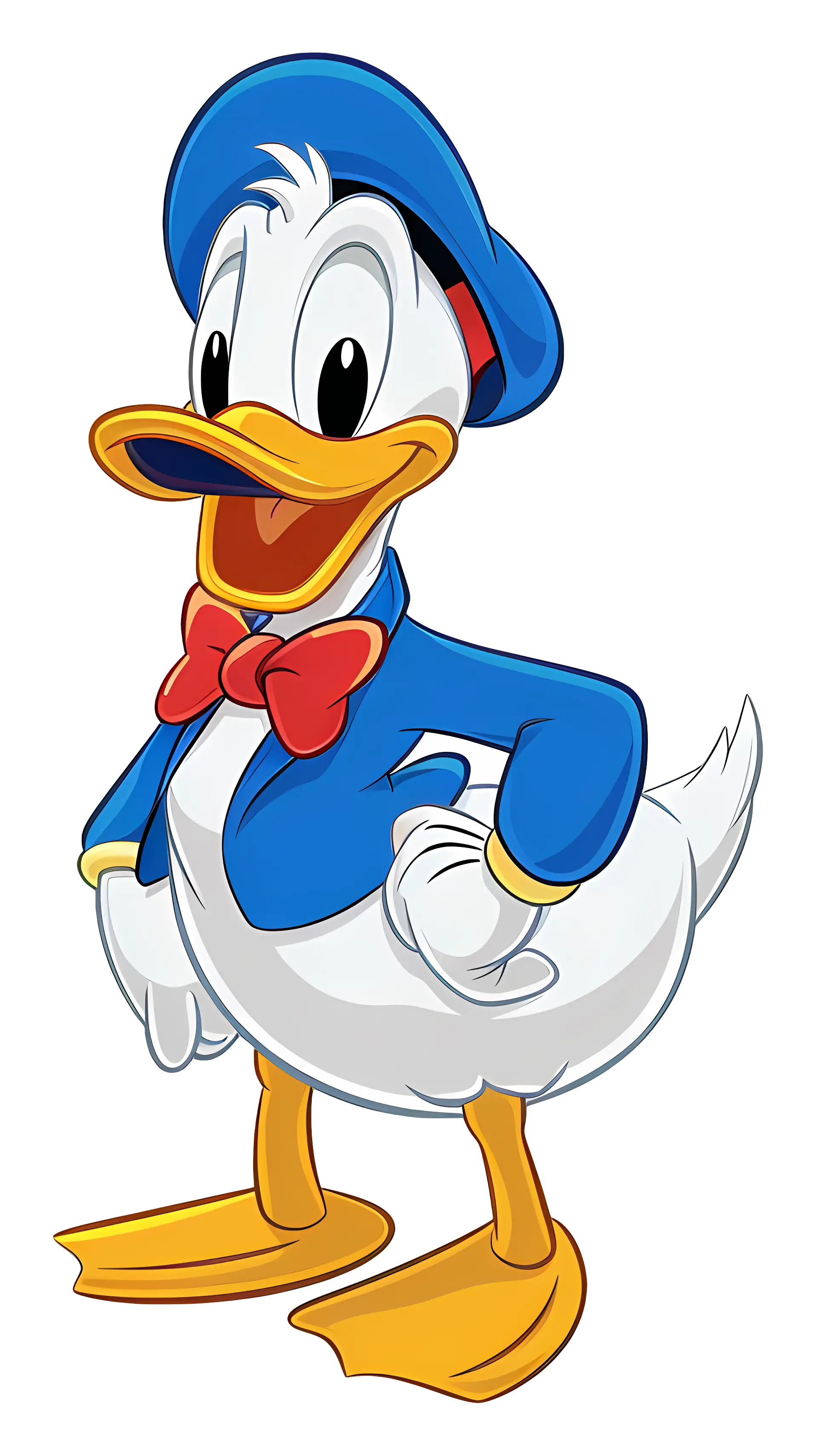 Cartoon Blue-Dressed White Duck Illustration