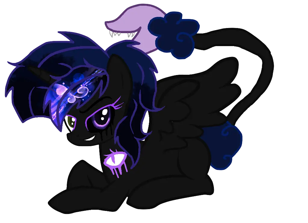 Black Pony with Purple Mane