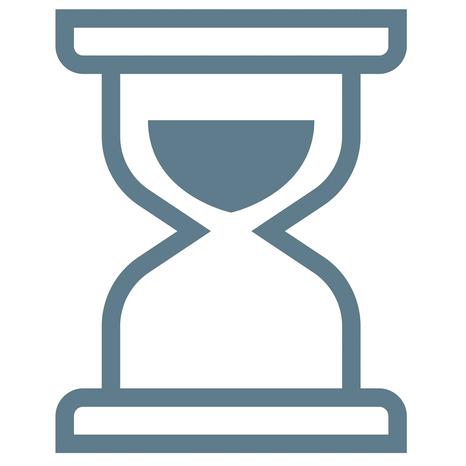 Blue Hourglass Icon Representing Timeflow