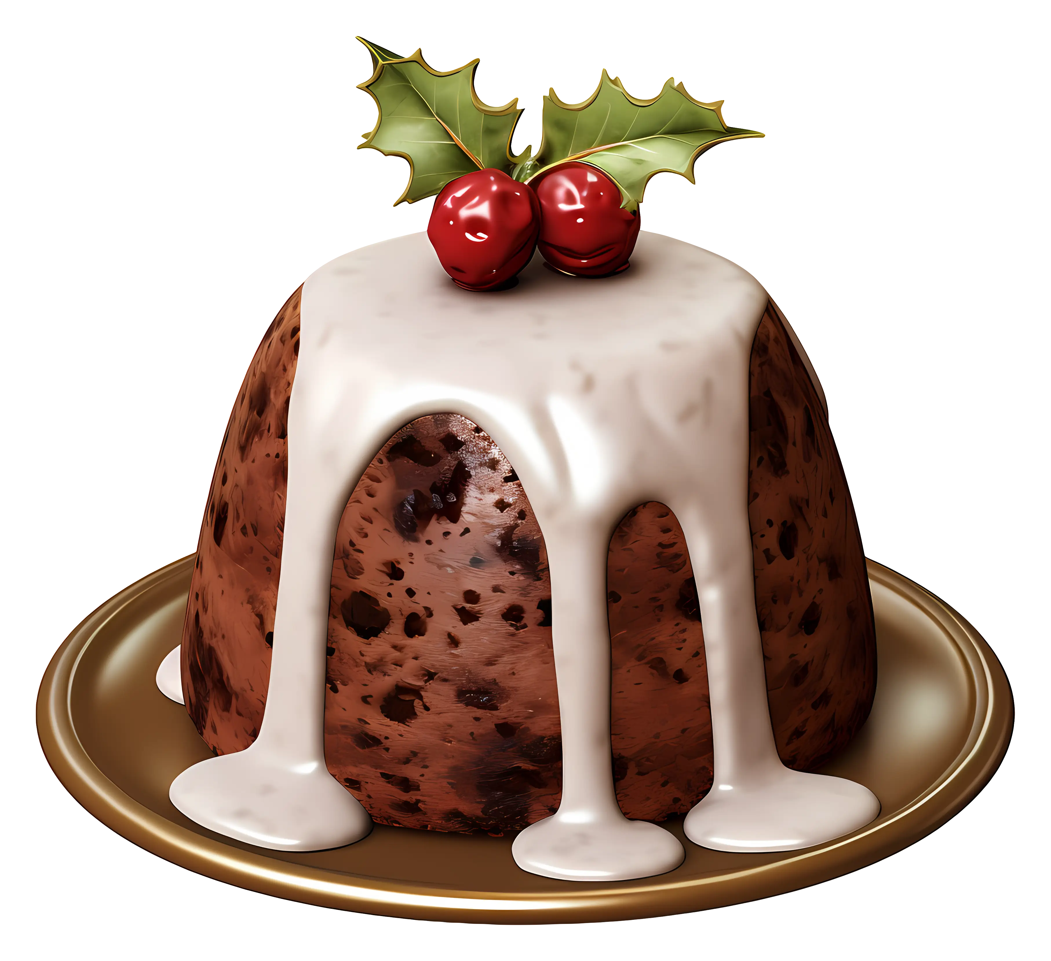Festive Christmas Pudding with Icing