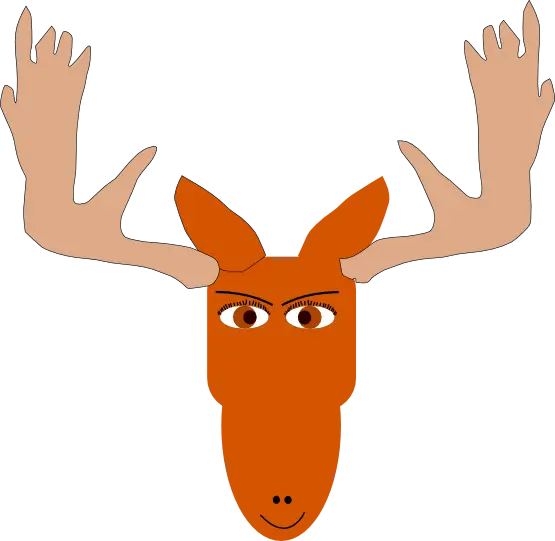 Cartoon Moose Head with Antlers