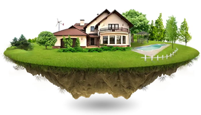 Floating House on Island