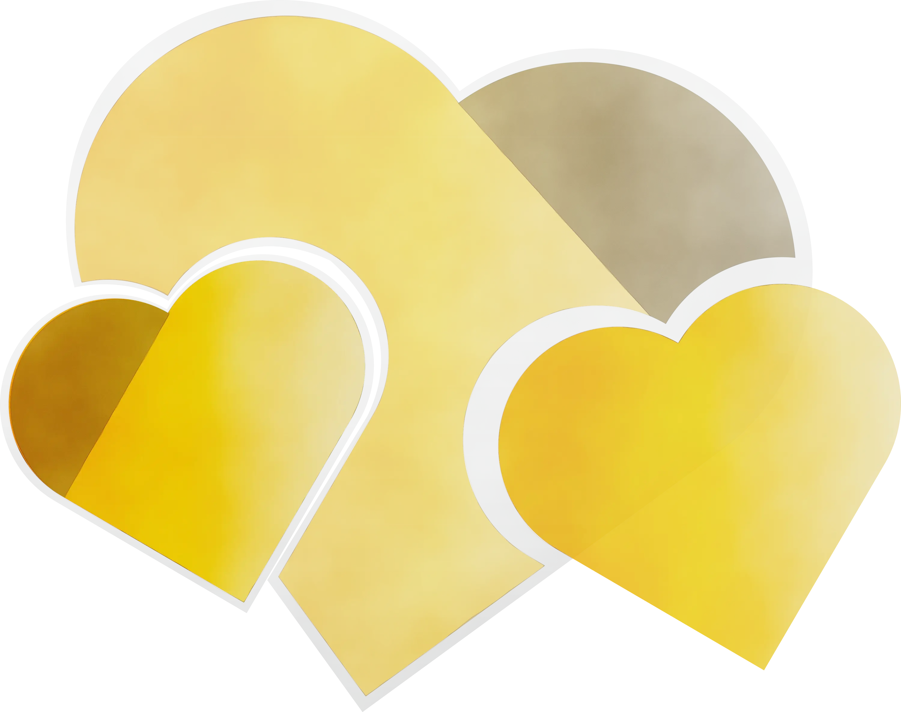 Yellow Hearts Abstract Illustration Design