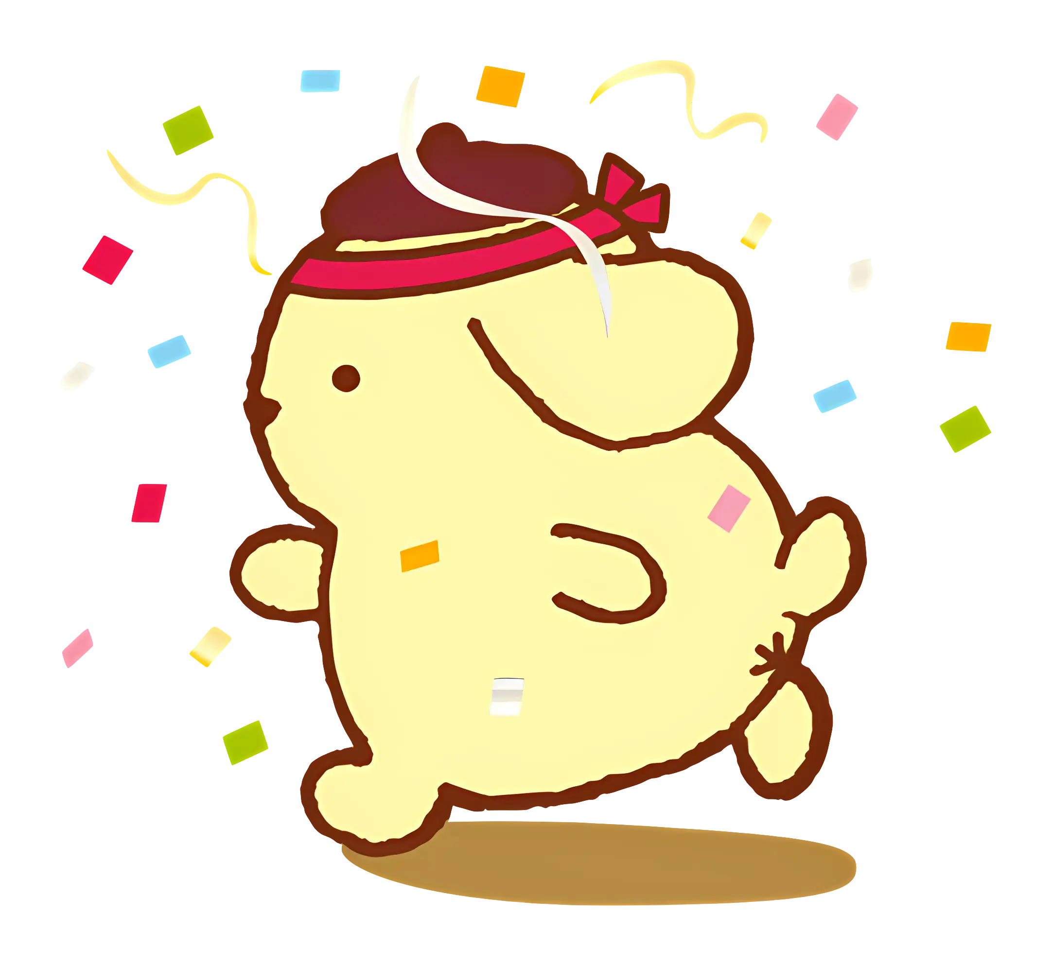 Pompompurin Running with Confetti