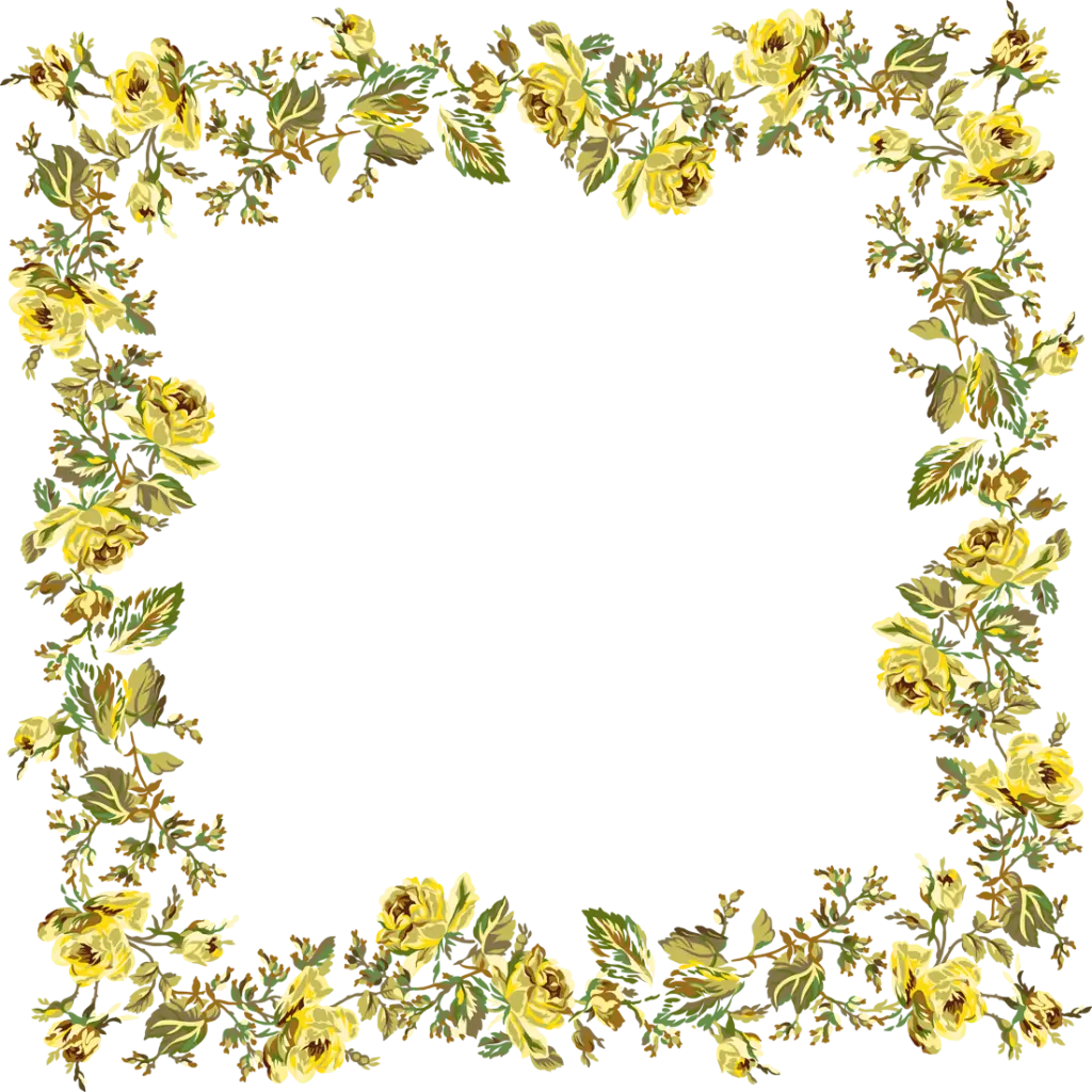Yellow Floral Frame