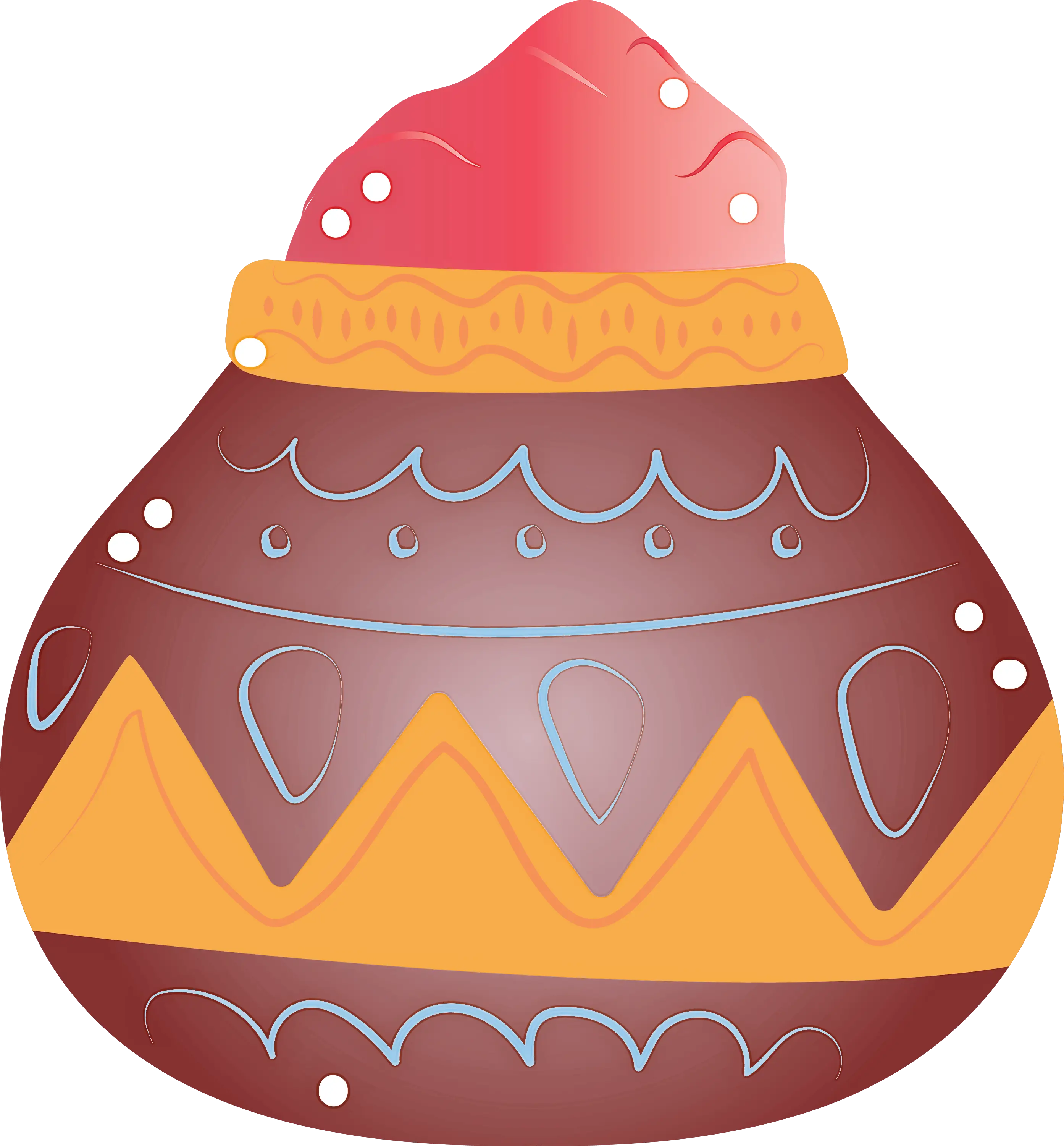 Decorative Colorful Pot Illustration
