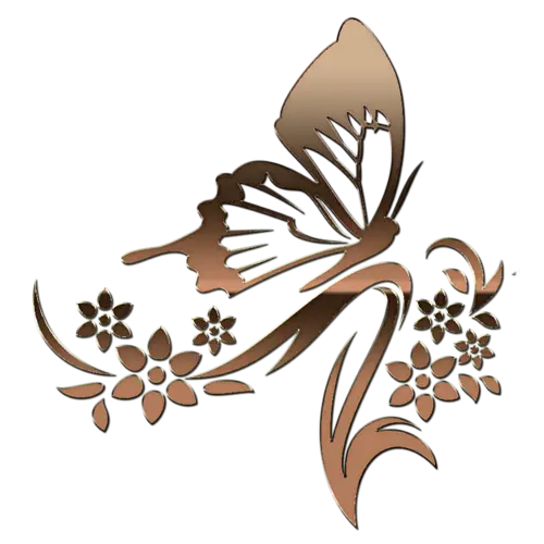 Butterfly and Floral Bronze Design