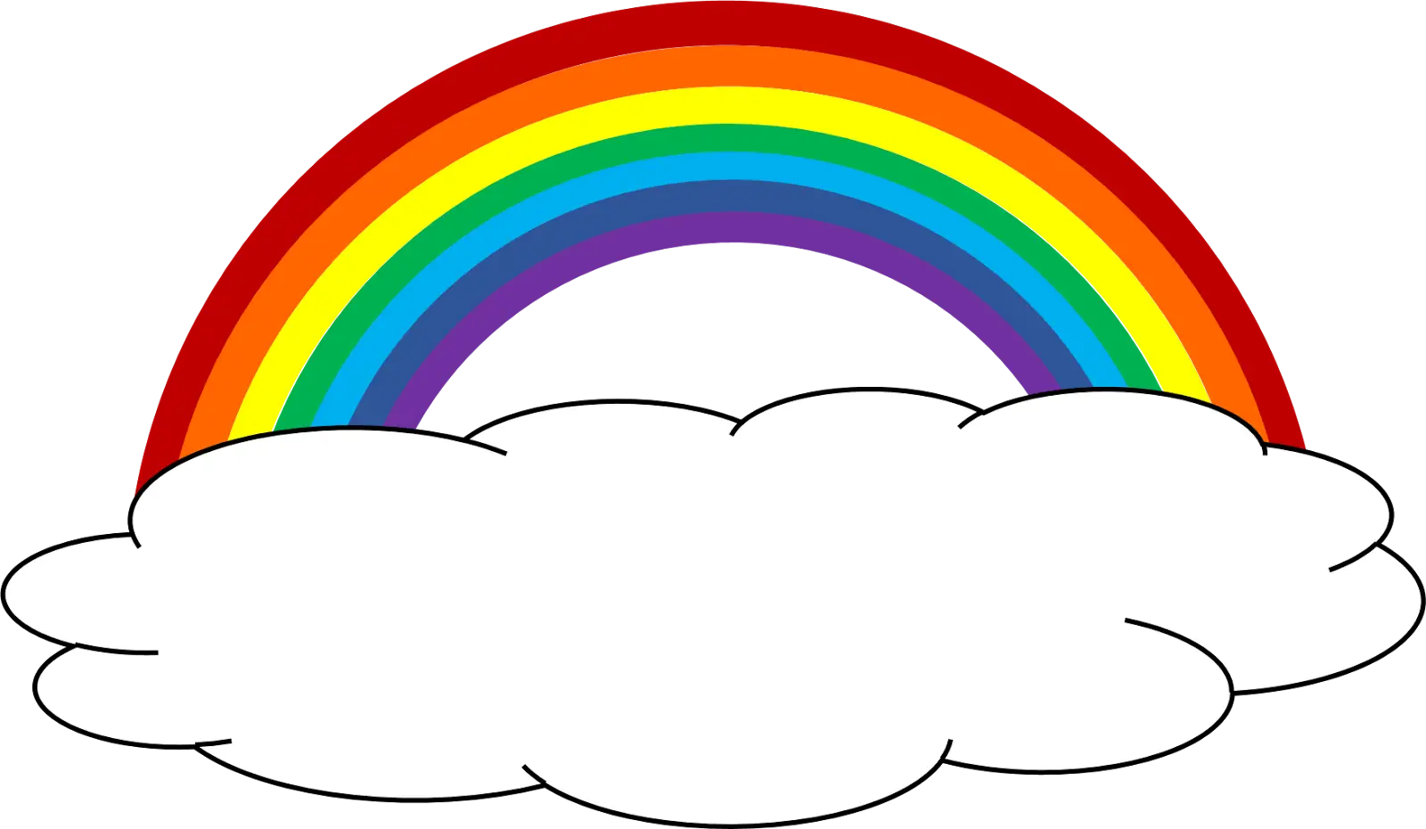 Cartoon Rainbow Over Cloud Illustration