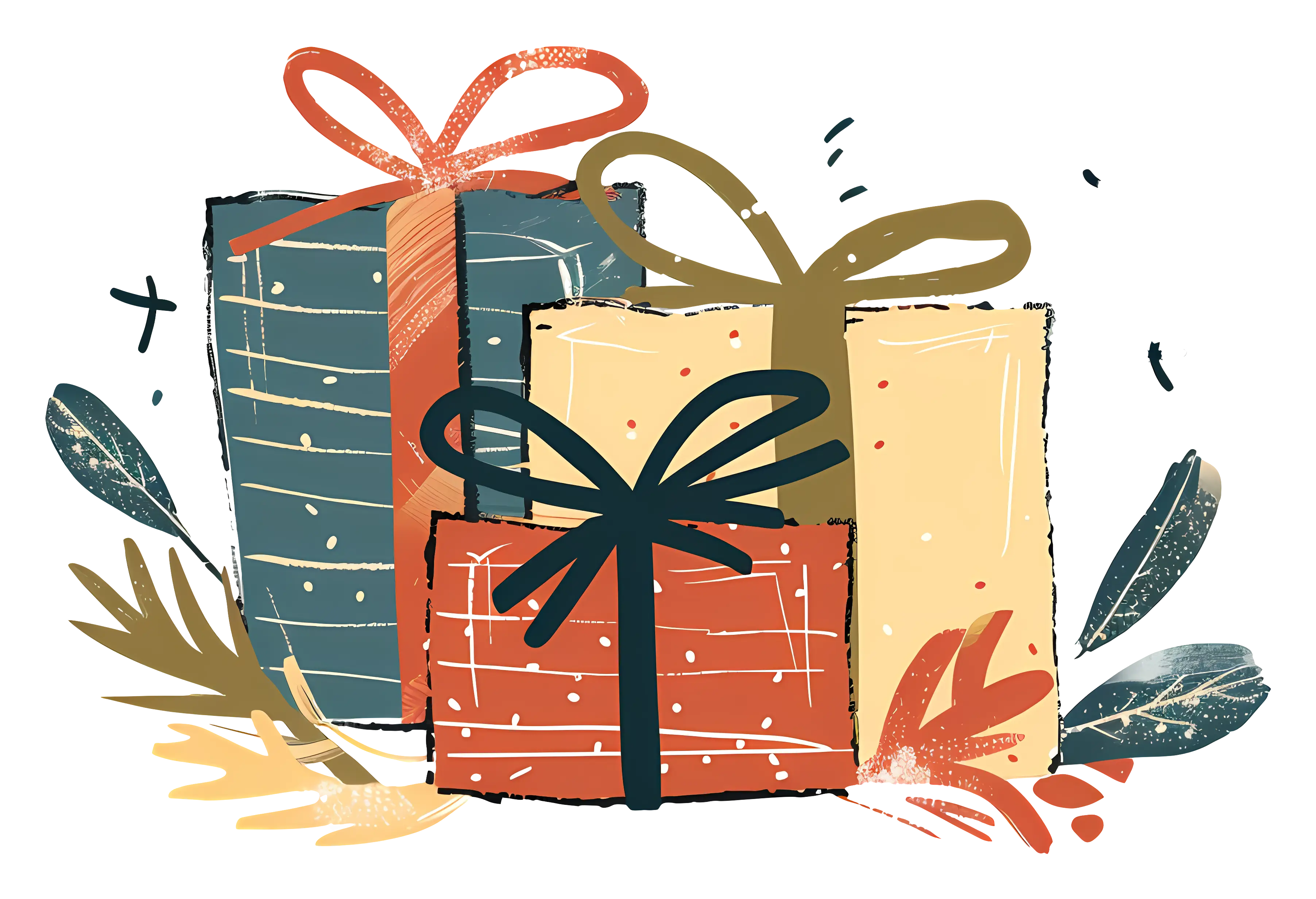 Colorful Gift Boxes with Ribbons