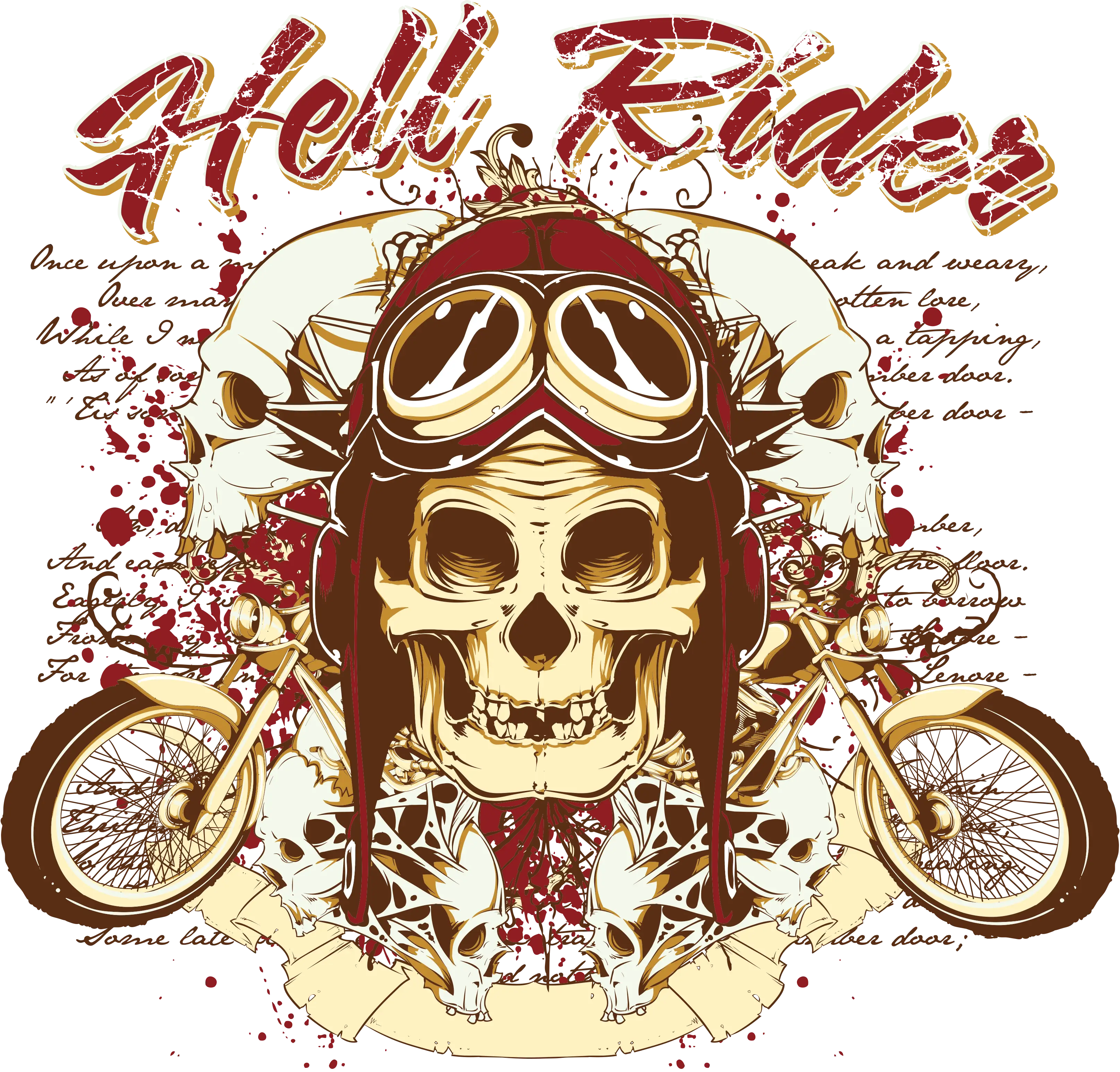 Heli Riders Skull Illustration