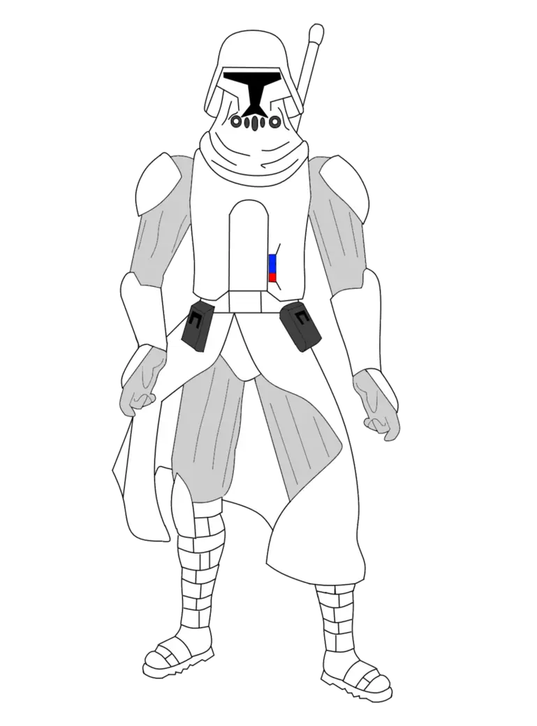 White Armored Character Sketch Design