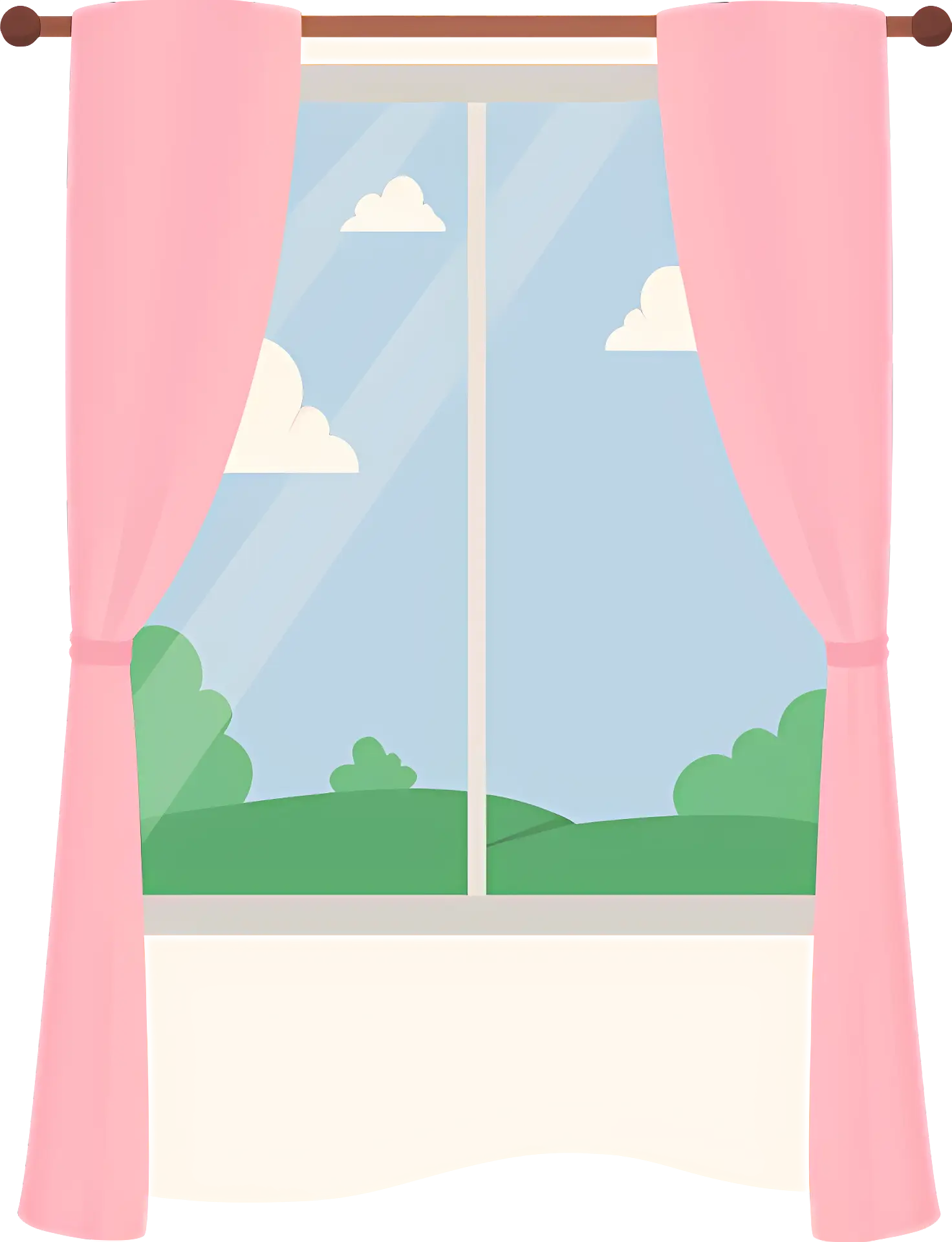 Window with Pink Curtains