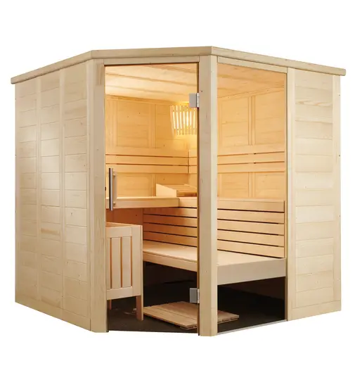 Luxurious Wooden Sauna Cabin Interior