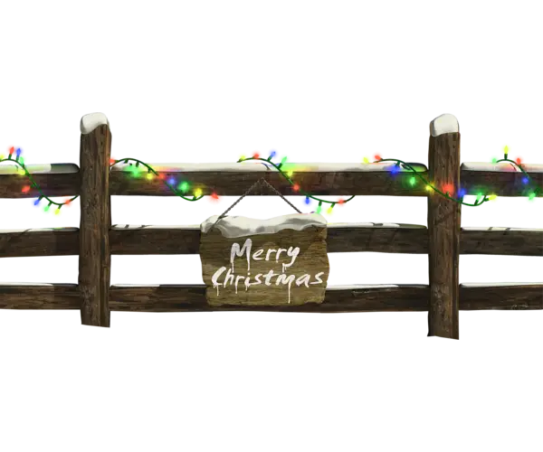 Merry Christmas Fence with Lights