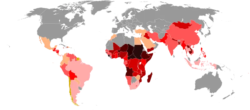 World Map Depicting Epidemic Data