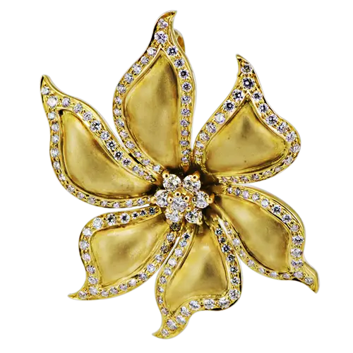 Golden Flower with Diamonds
