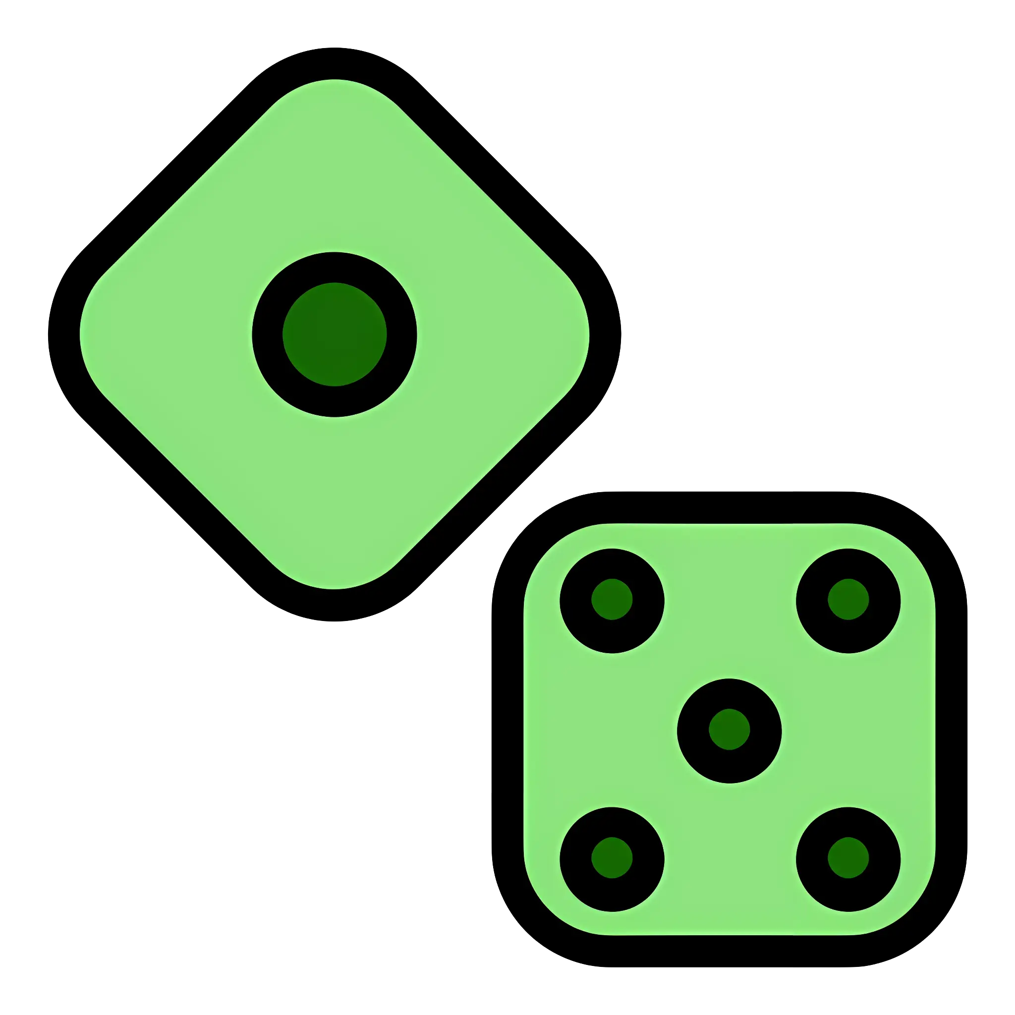 Green Dice Illustration for Gaming