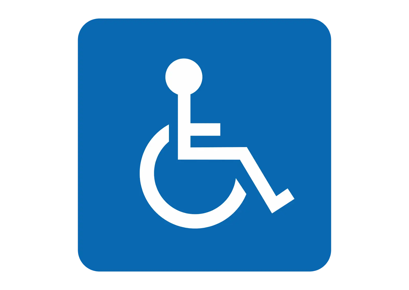 Wheelchair Accessibility Icon on Blue Background