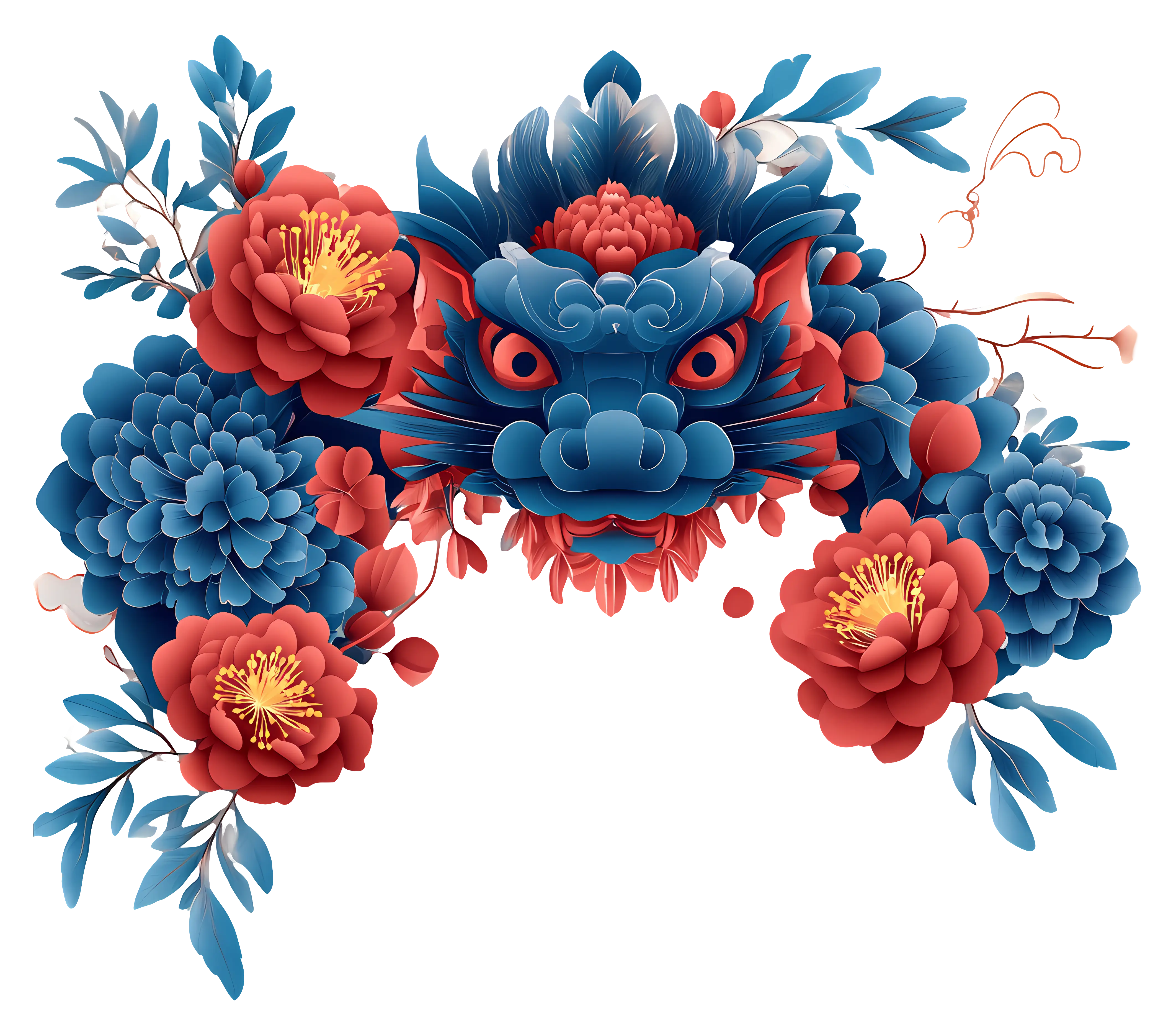 Floral Dragon for Lunar New Year