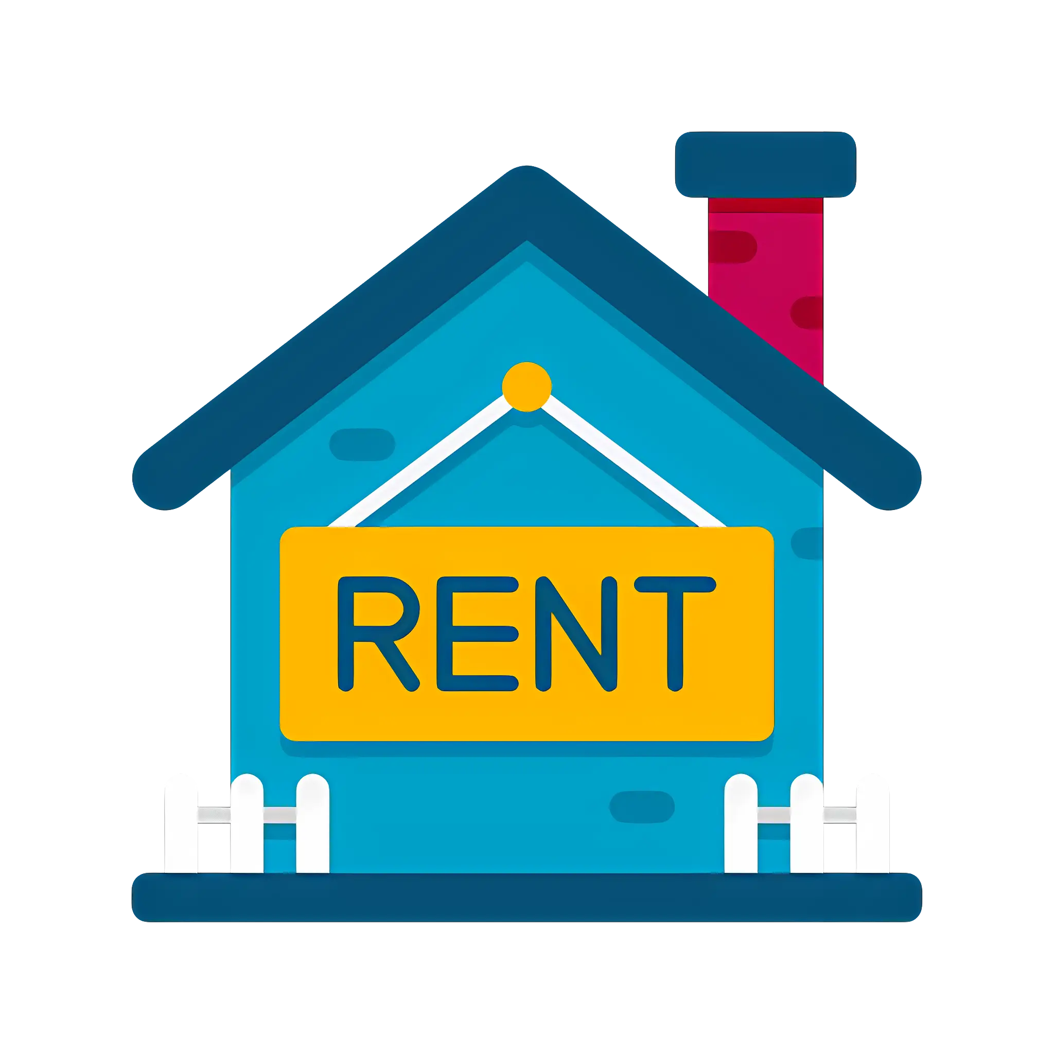 House with rent sign for property leasing concept