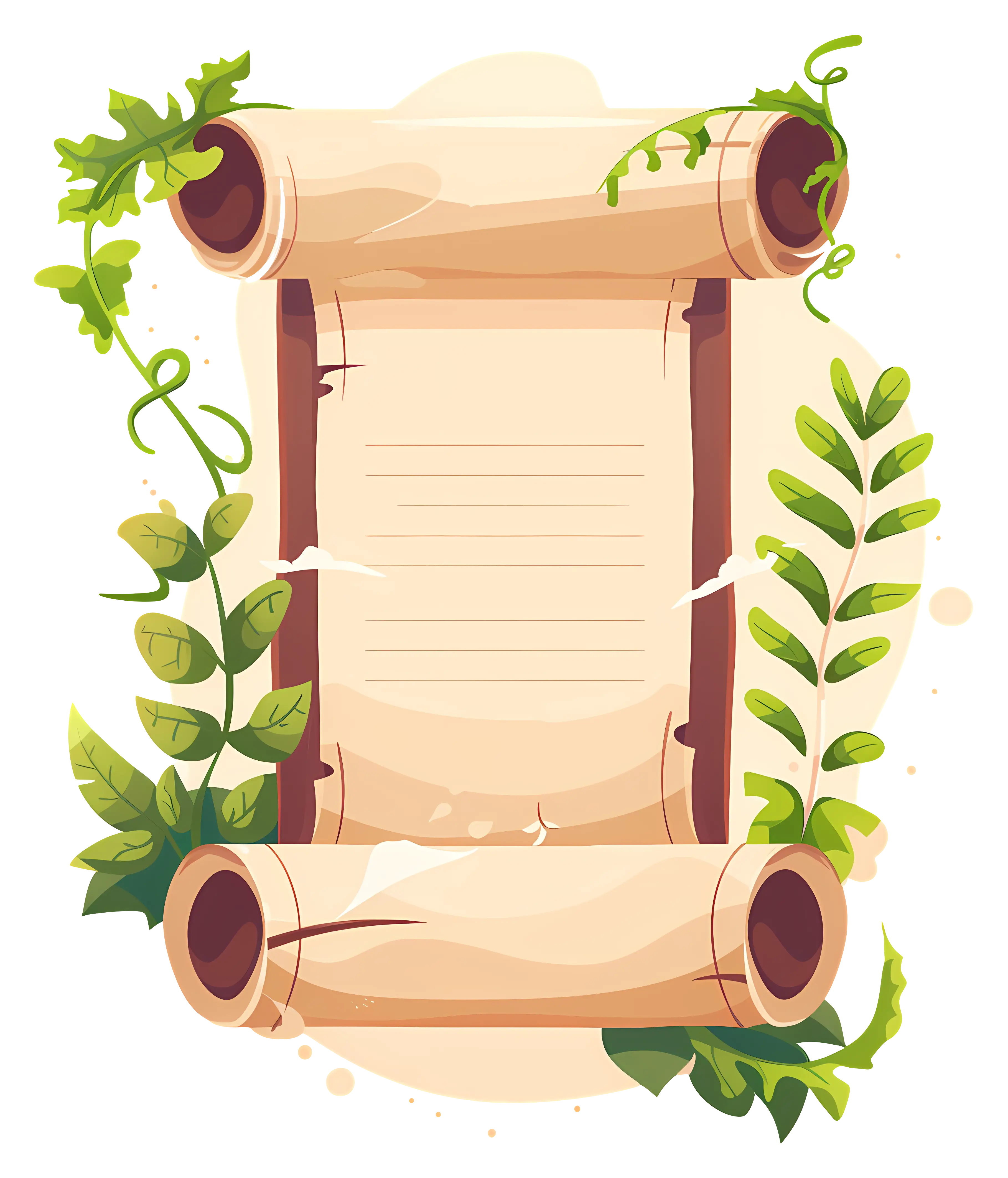 Decorative Scroll with Leaves