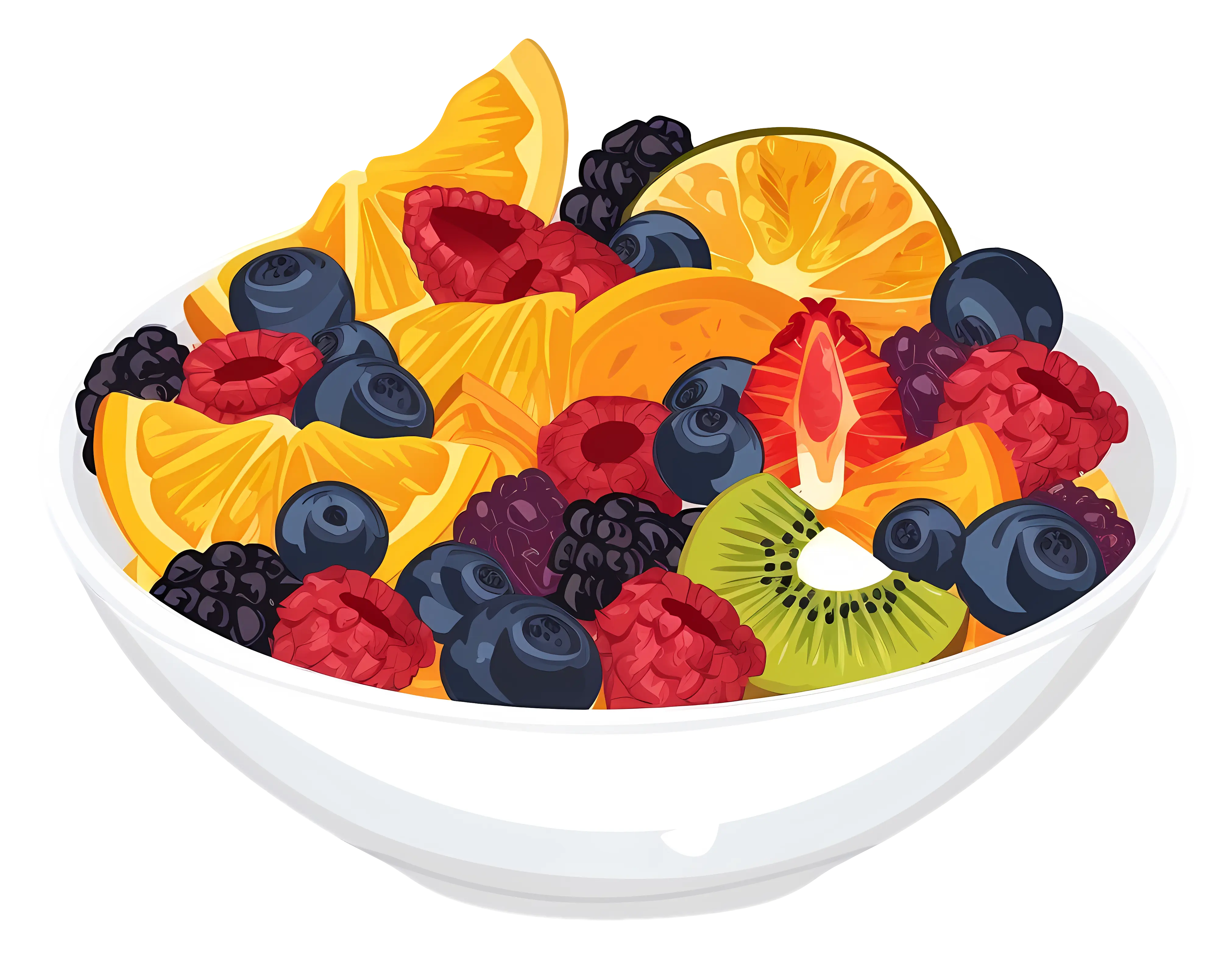 Colorful Bowl of Mixed Fruits for Healthy Eating