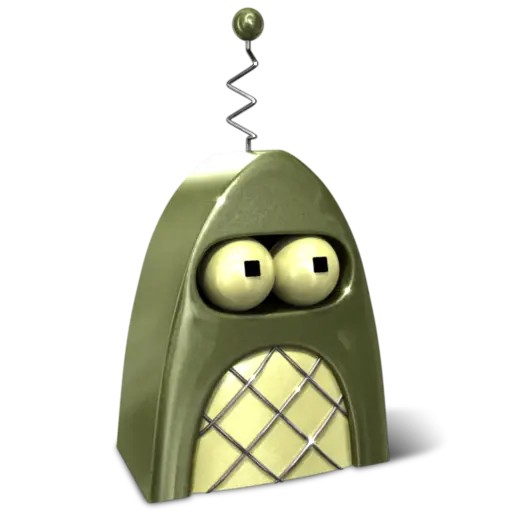 Cute Green Robot with Antenna