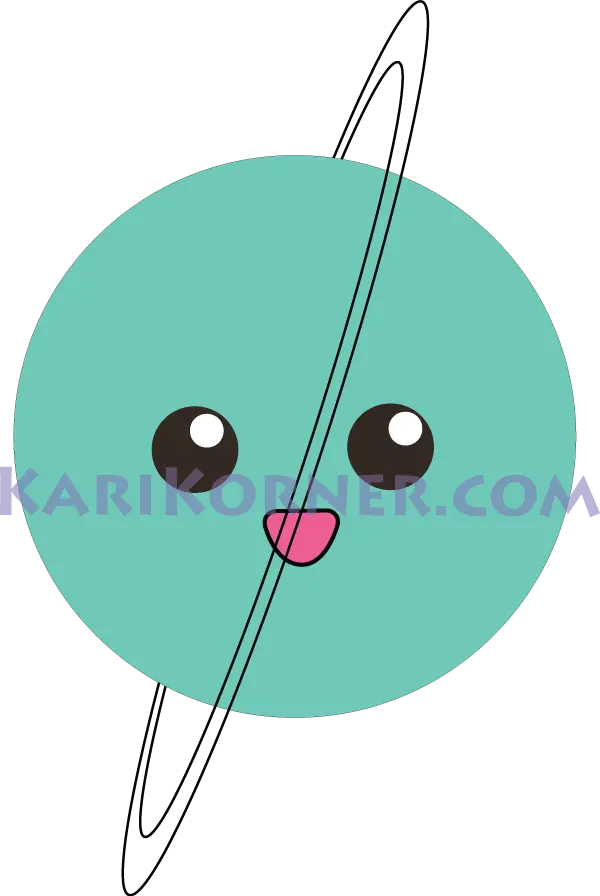 Cute Cartoon Planet with Rings