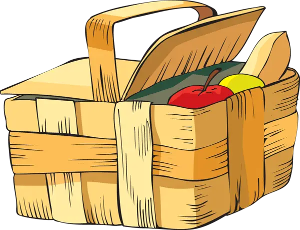 Classic Picnic Basket with Food