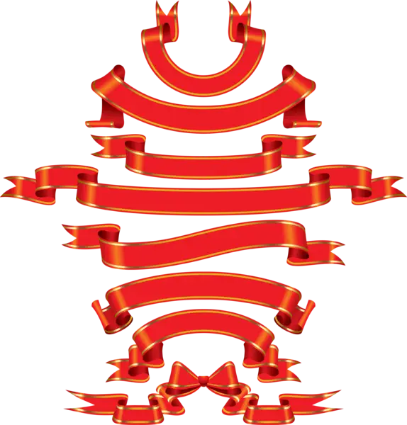 Red Decorative Ribbon Set for Festive Design