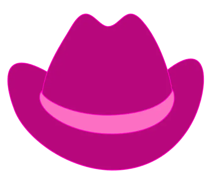 Vibrant Pink Cowboy Hat Illustration