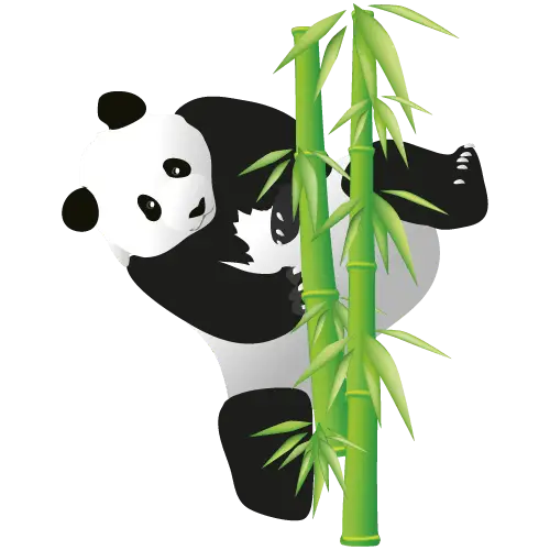 Adorable Panda with Bamboo Illustration