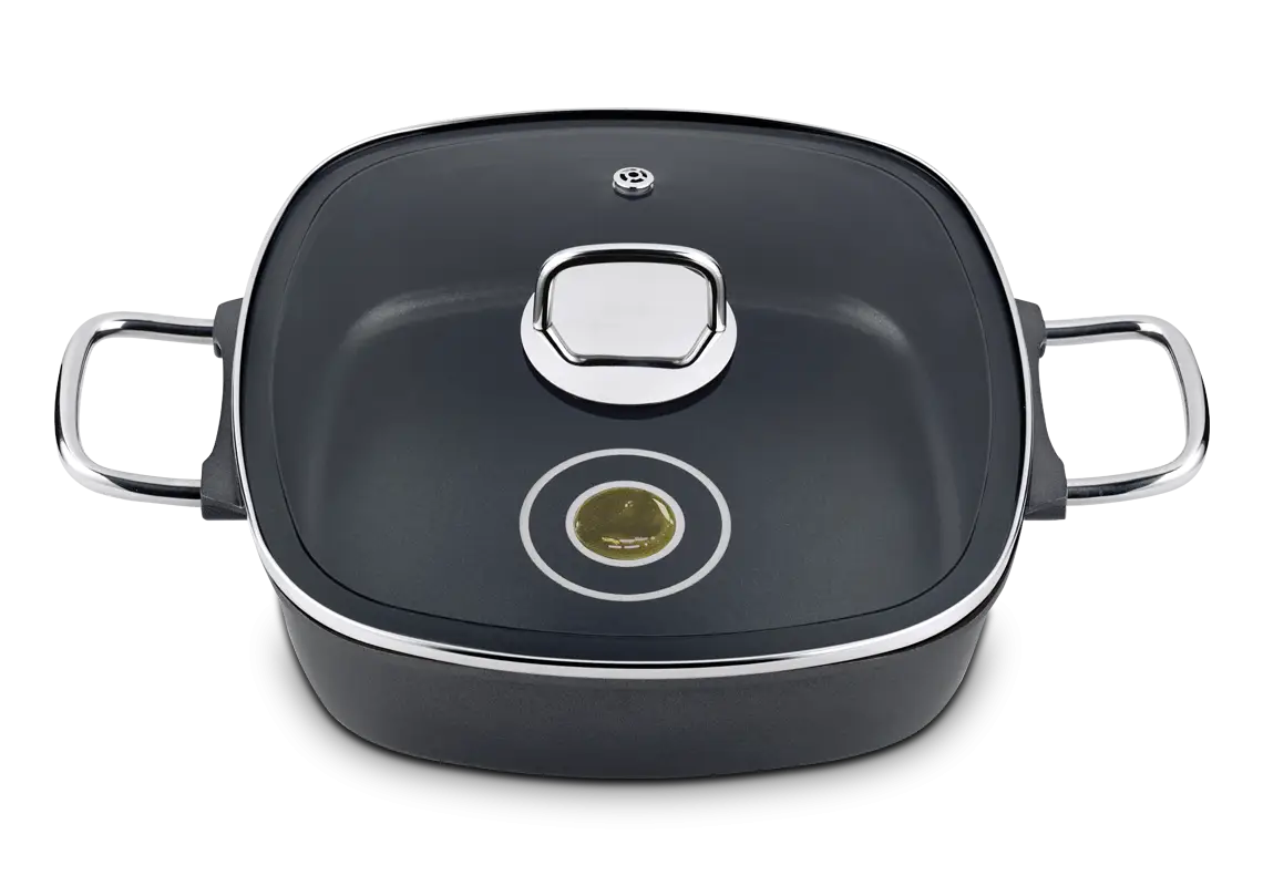 Black Cooking Pot with Handles and Lid