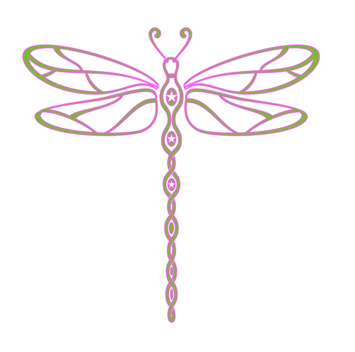 Decorative Dragonfly Outline Design