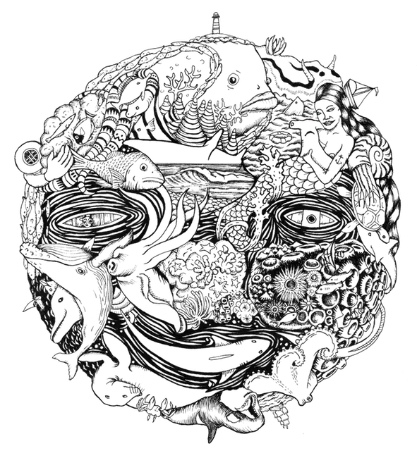 Intricate Ocean Doodle Art