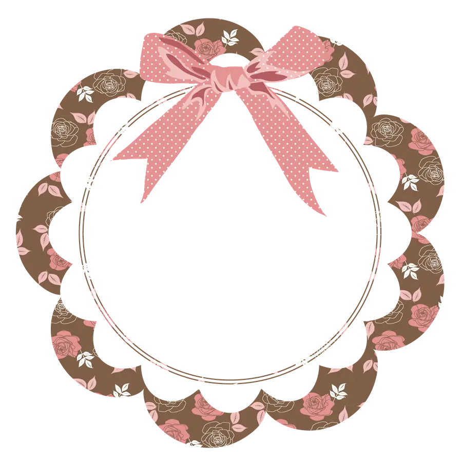 Decorative Circle Frame with Ribbon