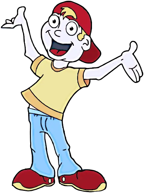Excited Cartoon Boy with Red Cap