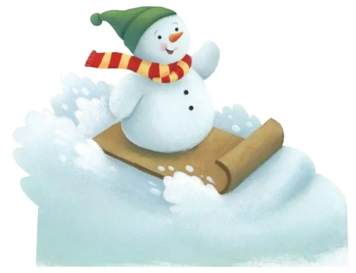 Snowman Sledding