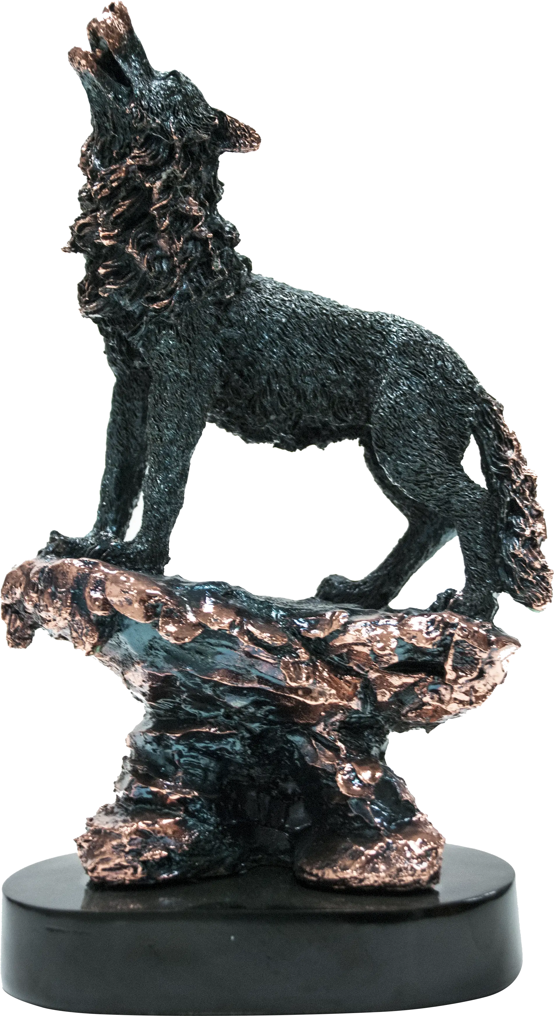 Howling Wolf Statue on Rock
