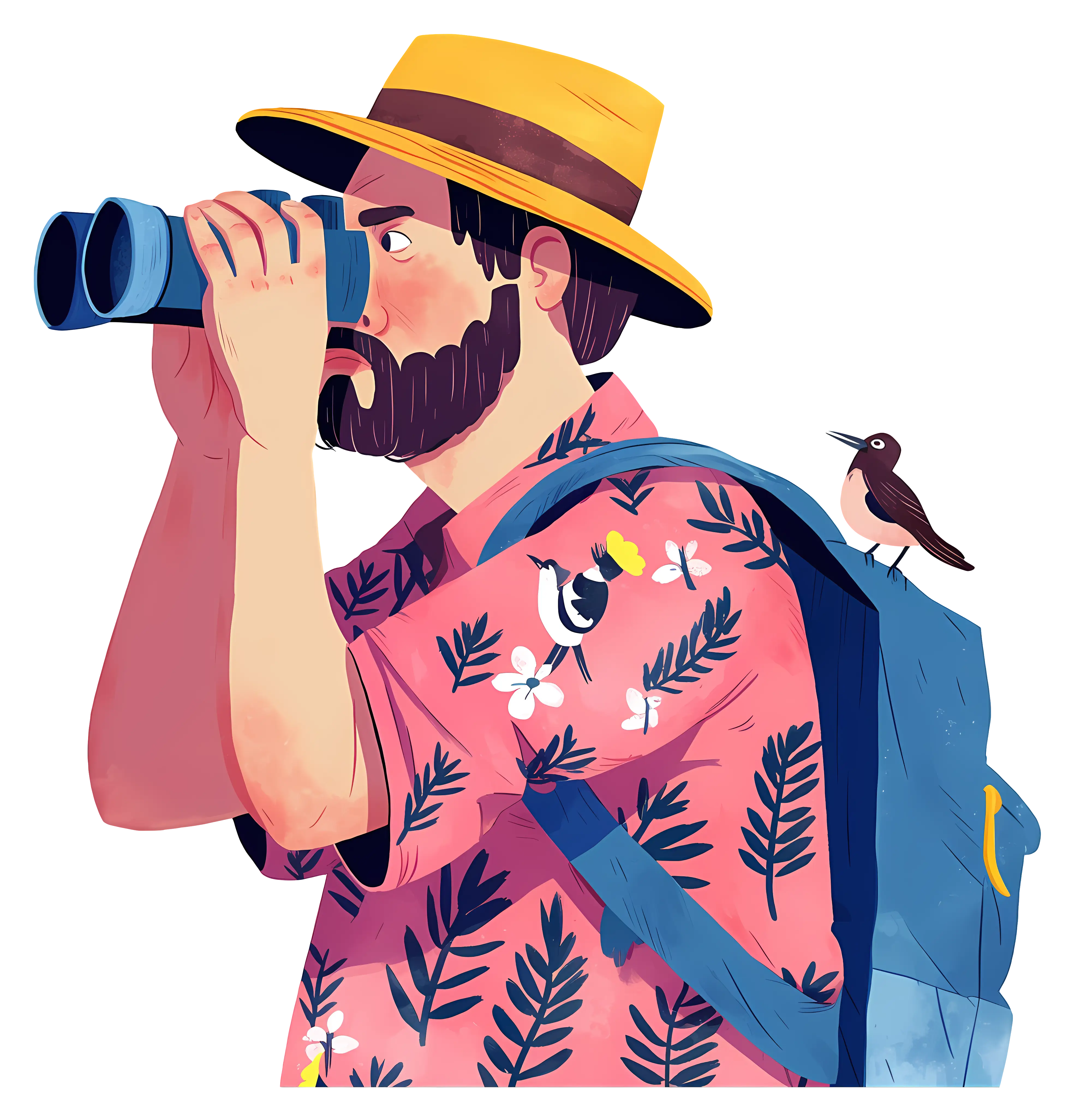 Birdwatcher in Nature