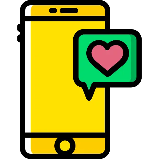 Yellow Smartphone with Heart Notification