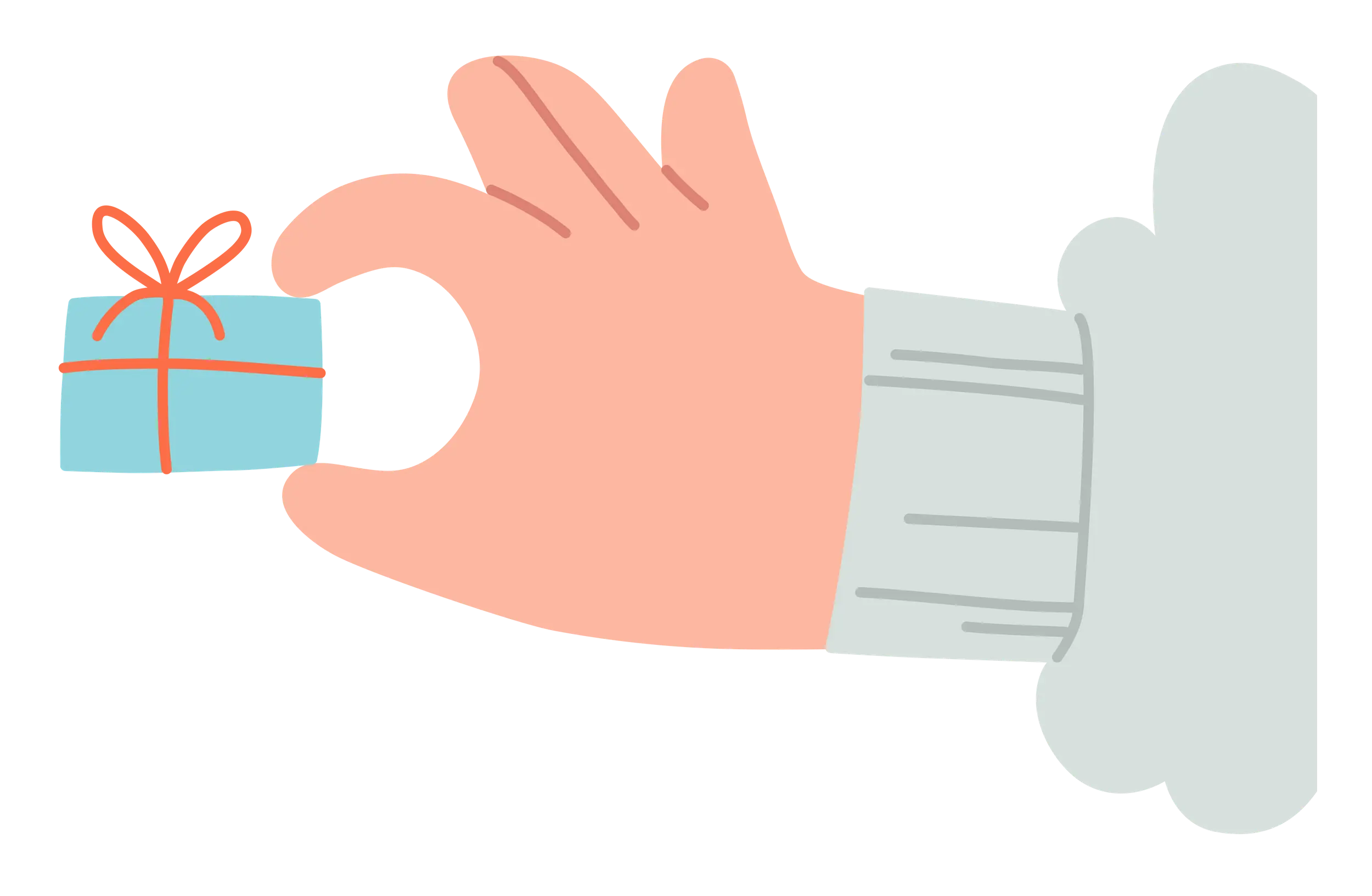 Minimalist Hand Holding a Gift Box Illustration