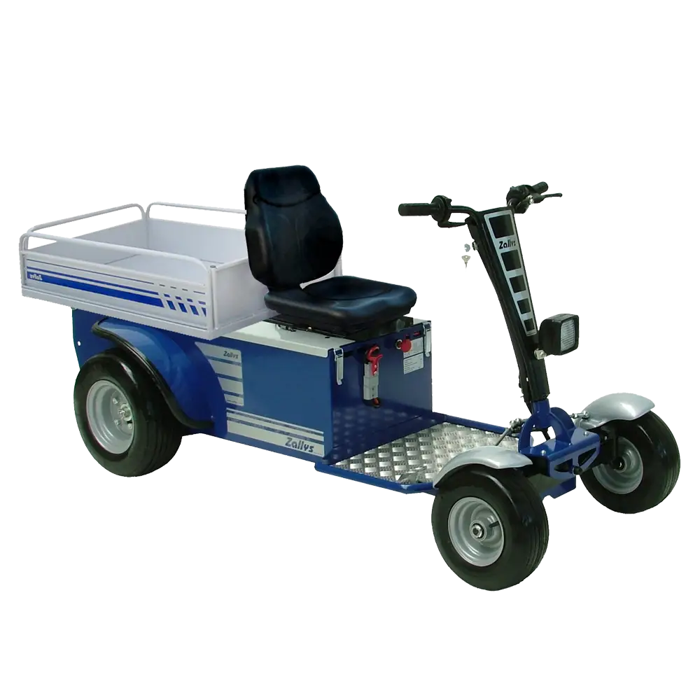 Blue Three-Wheeled Electric Scooter