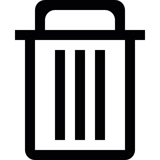 Black Trash Can Icon Design