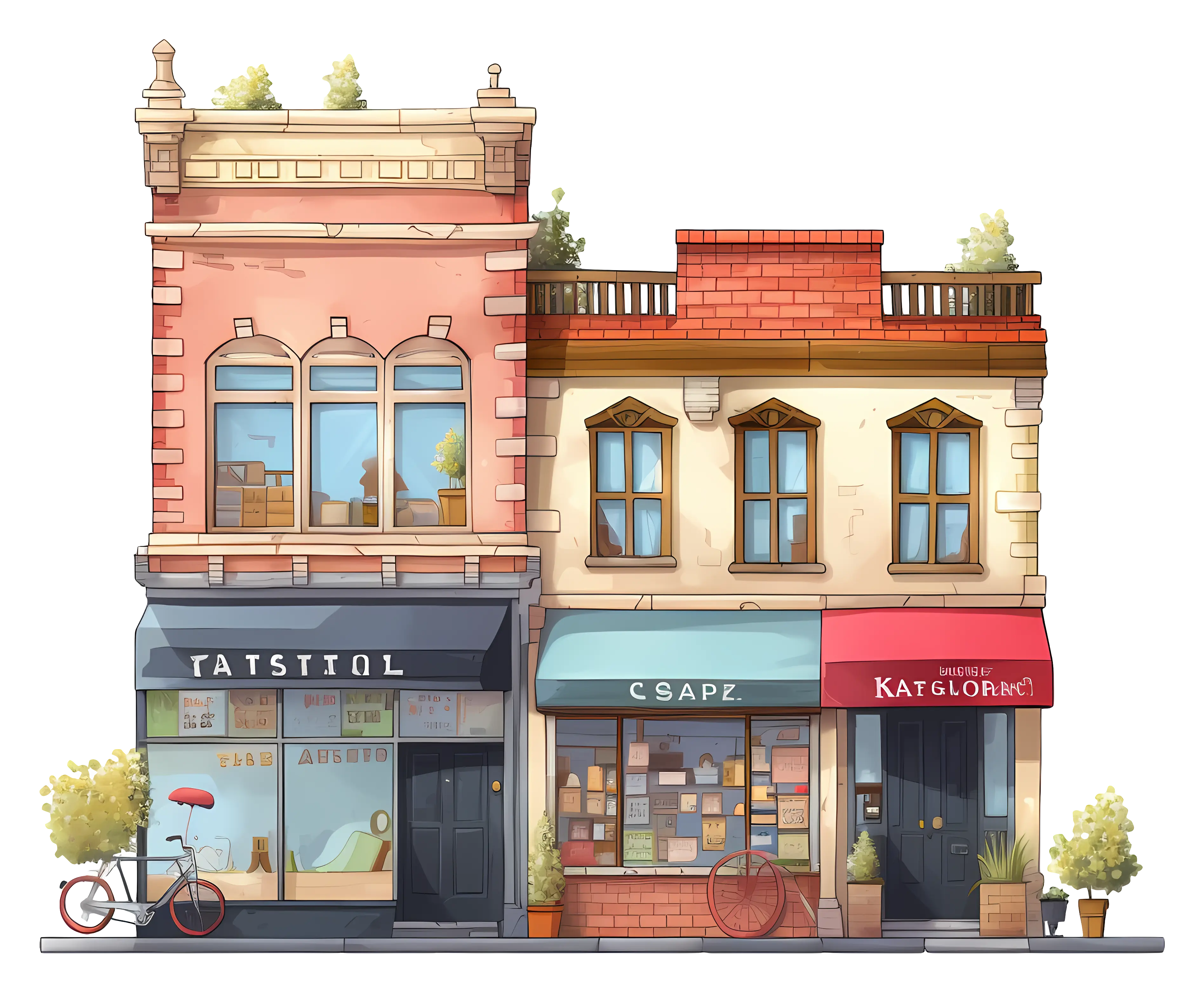 Small Cute Doodle Shops