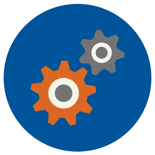 Colorful Gears Icon for Technology and Engineering