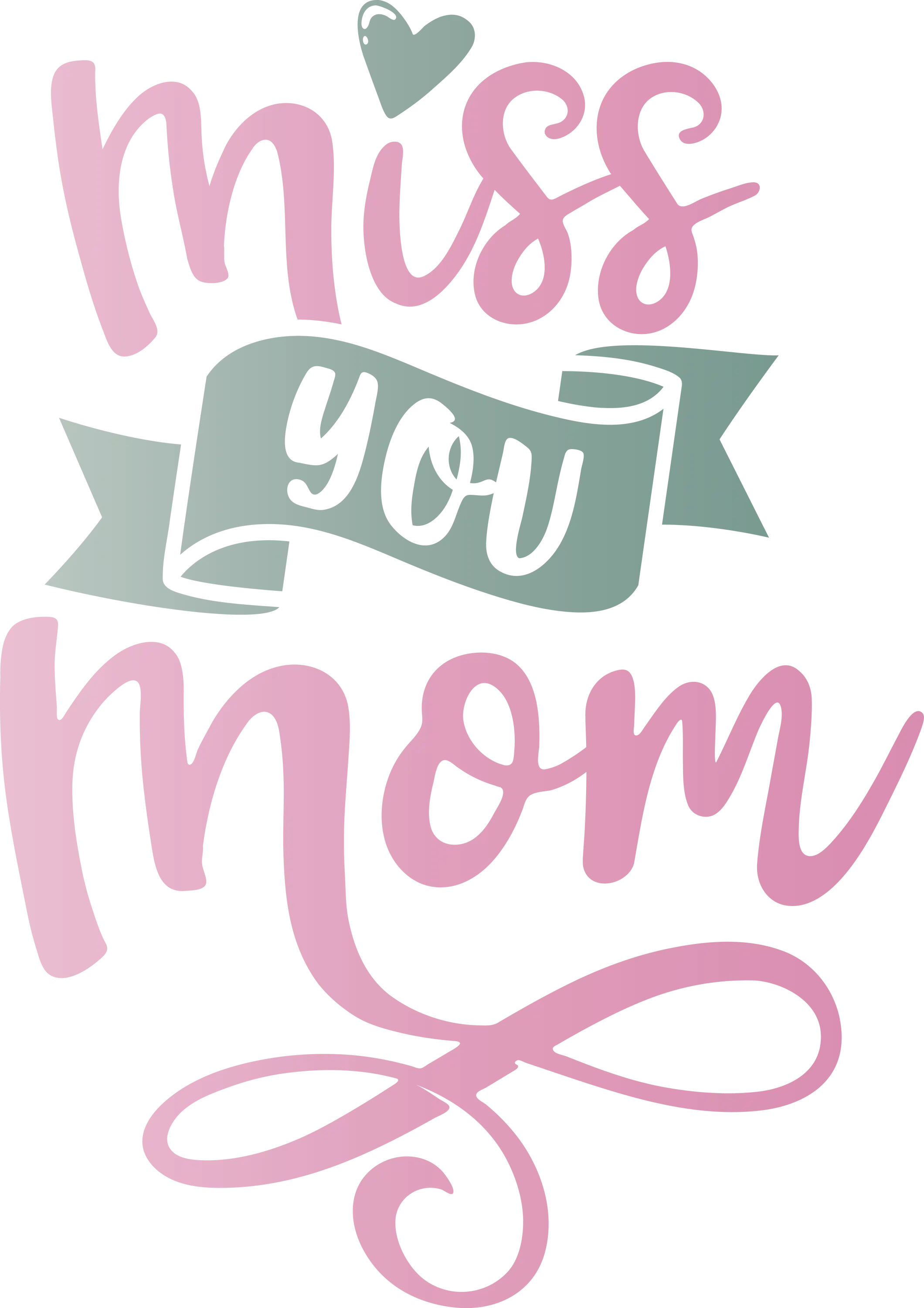 Miss You Mom Text Greeting Design