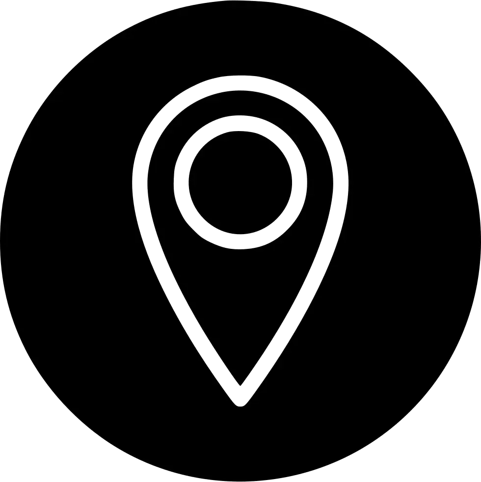 Black Location Pin Inside Circle