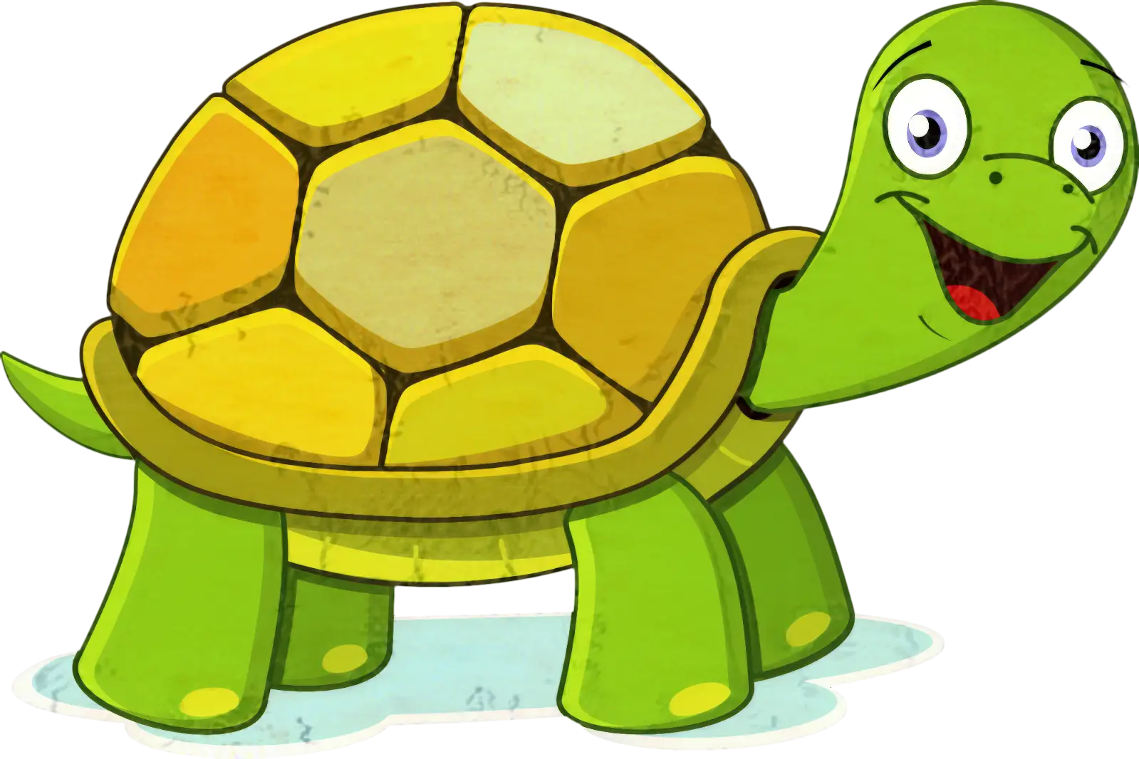 Happy Cartoon Turtle Illustration