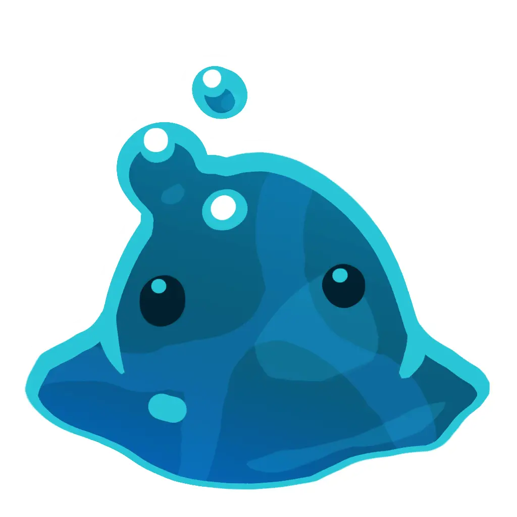 Cute Blue Slime with Bubbles